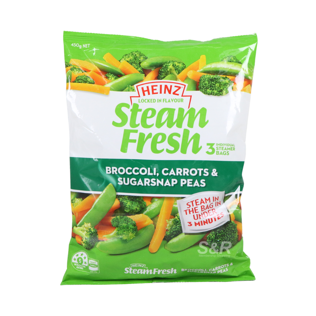 Heinz Steam Fresh Broccoli, Carrots & Sugarsnap Peas 450g